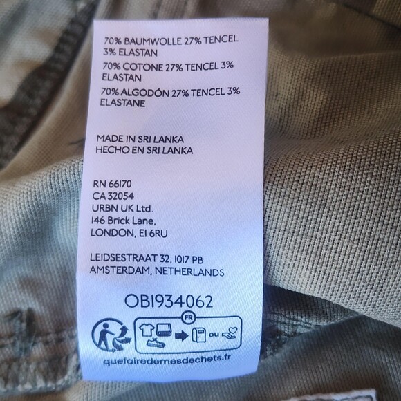 Pilcro Pants Womens 28 Green Camo Cargo Crop Straight Leg Stretch Casual Utility - Picture 8 of 15